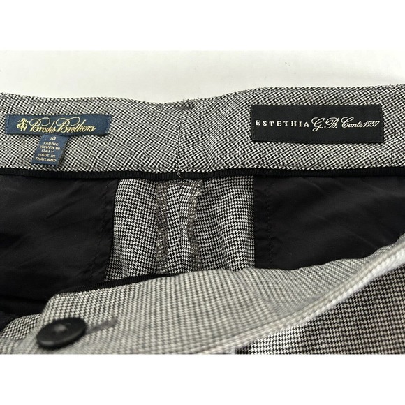 Brooks Brothers | Estethia Houndstooth Women's Gray Crop Leg Trousers Size 10 - Picture 12 of 13